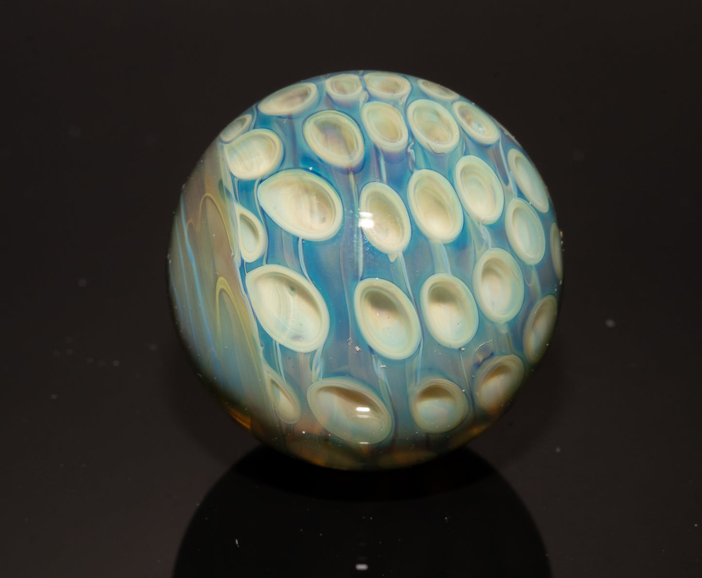 Honeycomb Glass Marble 28mm | Handblown Borosilicate Art Marble | Geometric Honeycomb Display Piece