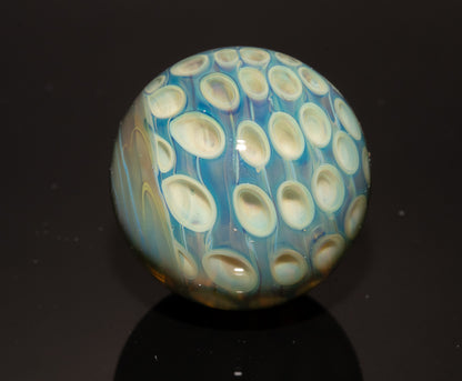 Honeycomb Glass Marble 28mm | Handblown Borosilicate Art Marble | Geometric Honeycomb Display Piece