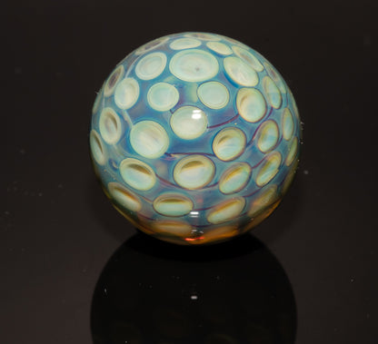 Honeycomb Glass Marble 28mm | Handblown Borosilicate Art Marble | Geometric Honeycomb Display Piece