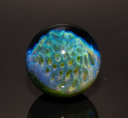 Honeycomb Glass Marble 29mm | Handblown Borosilicate Art Marble | Geometric Honeycomb Display Piece