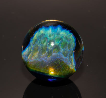 Honeycomb Glass Marble 29mm | Handblown Borosilicate Art Marble | Geometric Honeycomb Display Piece