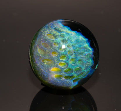 Honeycomb Glass Marble 29mm | Handblown Borosilicate Art Marble | Geometric Honeycomb Display Piece
