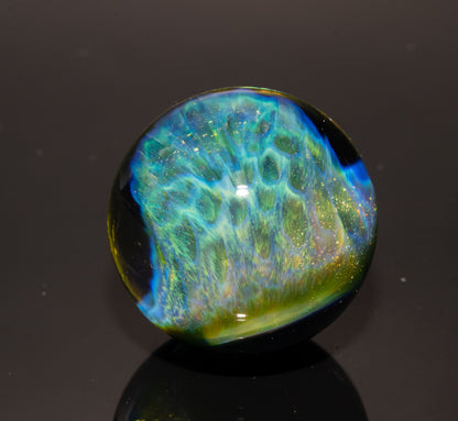 Honeycomb Glass Marble 29mm | Handblown Borosilicate Art Marble | Geometric Honeycomb Display Piece