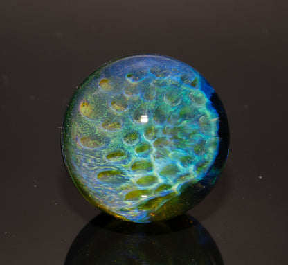 Honeycomb Glass Marble 29mm | Handblown Borosilicate Art Marble | Geometric Honeycomb Display Piece