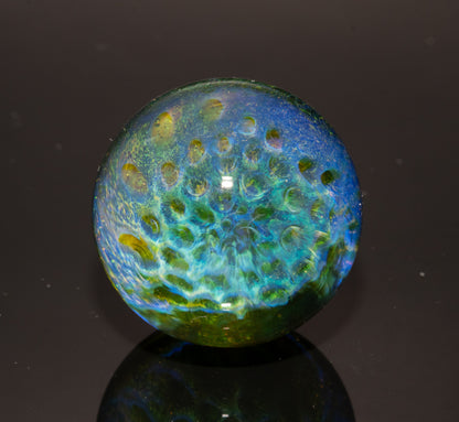 Honeycomb Glass Marble 29mm | Handblown Borosilicate Art Marble | Geometric Honeycomb Display Piece