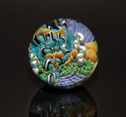 Coral Reef Glass Marble | Ocean Inspired Art | Diver Gift Idea | Sea Life Collectible | Coastal Decor Vibe