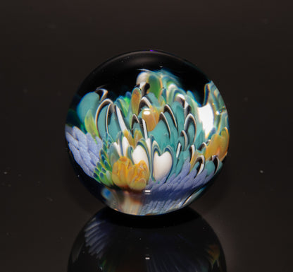 Coral Reef Glass Marble | Ocean Inspired Art | Diver Gift Idea | Sea Life Collectible | Coastal Decor Vibe