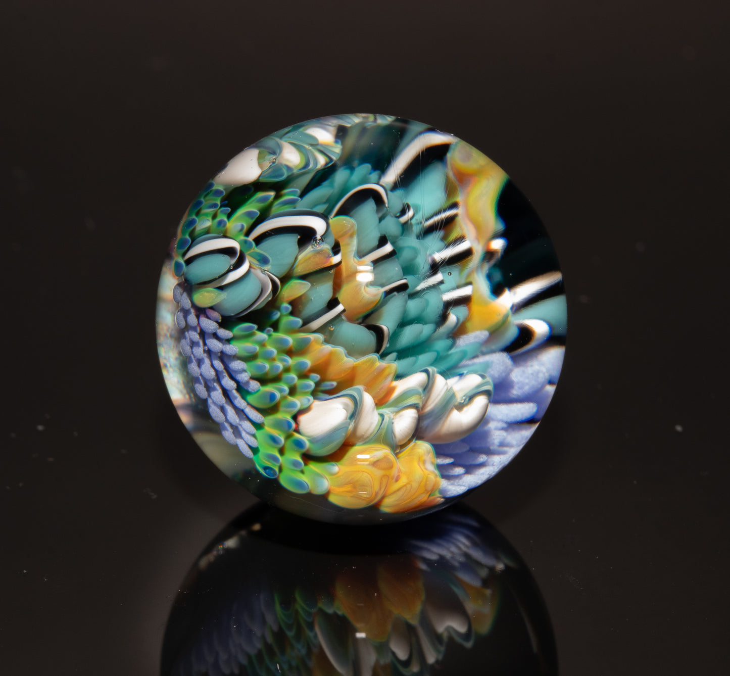 Coral Reef Glass Marble | Ocean Inspired Art | Diver Gift Idea | Sea Life Collectible | Coastal Decor Vibe