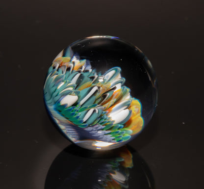 Coral Reef Glass Marble | Ocean Inspired Art | Diver Gift Idea | Sea Life Collectible | Coastal Decor Vibe