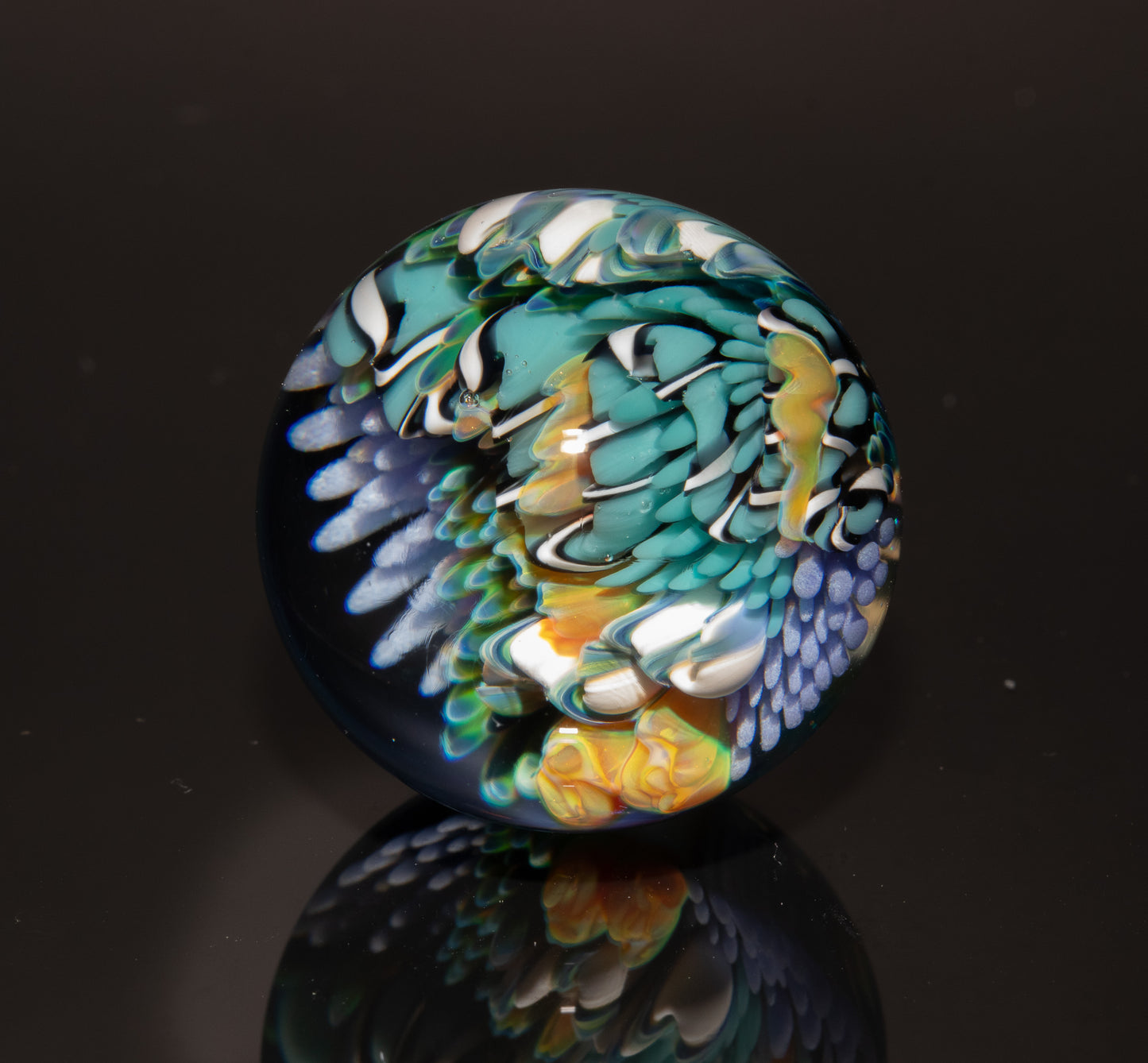Coral Reef Glass Marble | Ocean Inspired Art | Diver Gift Idea | Sea Life Collectible | Coastal Decor Vibe