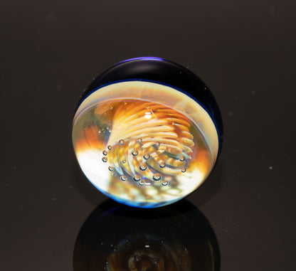 Jellyfish Glass Marble 24mm | Ocean Inspired Art Marble | Handmade Boro Glass Sphere