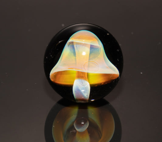 Glass Mushroom Marble 24mm | Handmade Fungi Art Marble | Borosilicate Glass Collectible | Mini Mushroom Orb