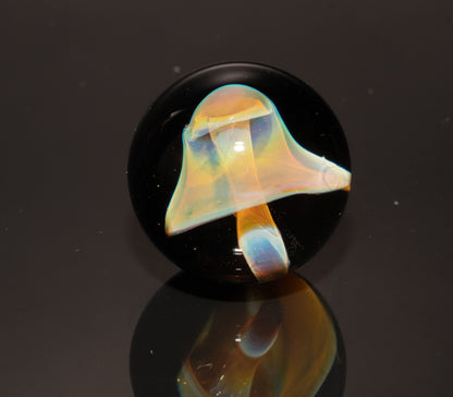 Glass Mushroom Marble 24mm | Handmade Fungi Art Marble | Borosilicate Glass Collectible | Mini Mushroom Orb