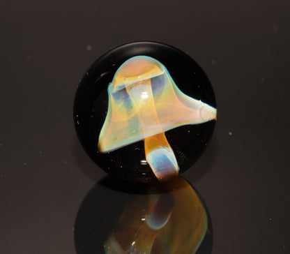 Glass Mushroom Marble 24mm | Handmade Fungi Art Marble | Borosilicate Glass Collectible | Mini Mushroom Orb