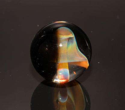 Glass Mushroom Marble 24mm | Handmade Fungi Art Marble | Borosilicate Glass Collectible | Mini Mushroom Orb