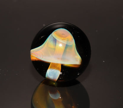 Glass Mushroom Marble 24mm | Handmade Fungi Art Marble | Borosilicate Glass Collectible | Mini Mushroom Orb