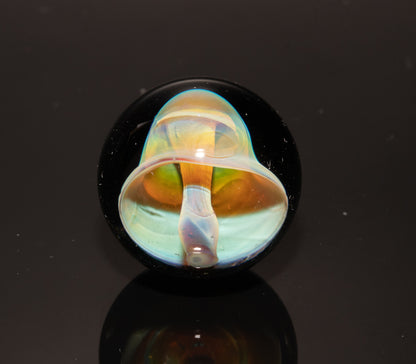 Glass Mushroom Marble 24mm | Handmade Fungi Art Marble | Borosilicate Glass Collectible | Mini Mushroom Orb
