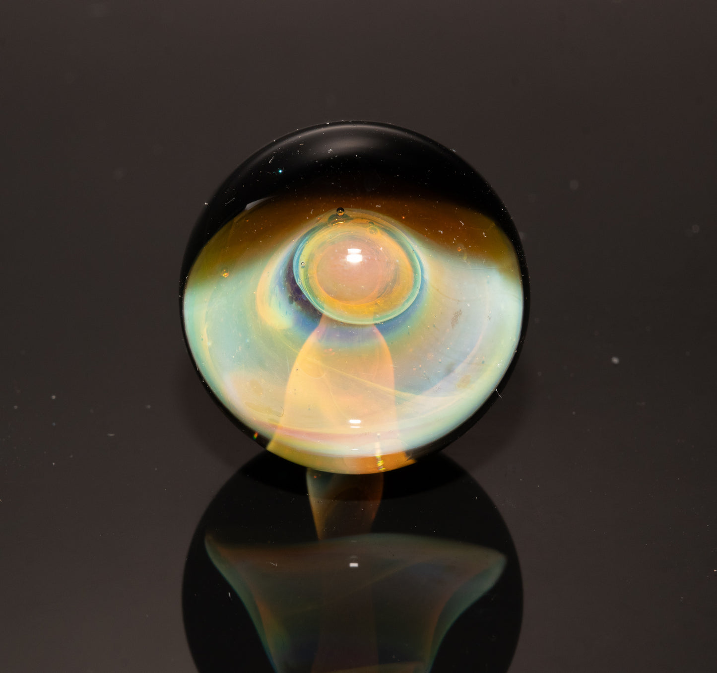 Glass Mushroom Marble 24mm | Handmade Fungi Art Marble | Borosilicate Glass Collectible | Mini Mushroom Orb