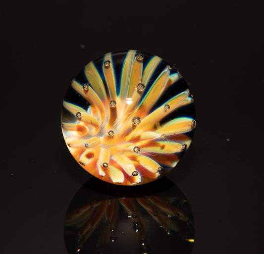 Air Trap Marble 22mm |  Glass Star Galaxy Nebula | Outer Space Art | Floral Dotted Universe Comet