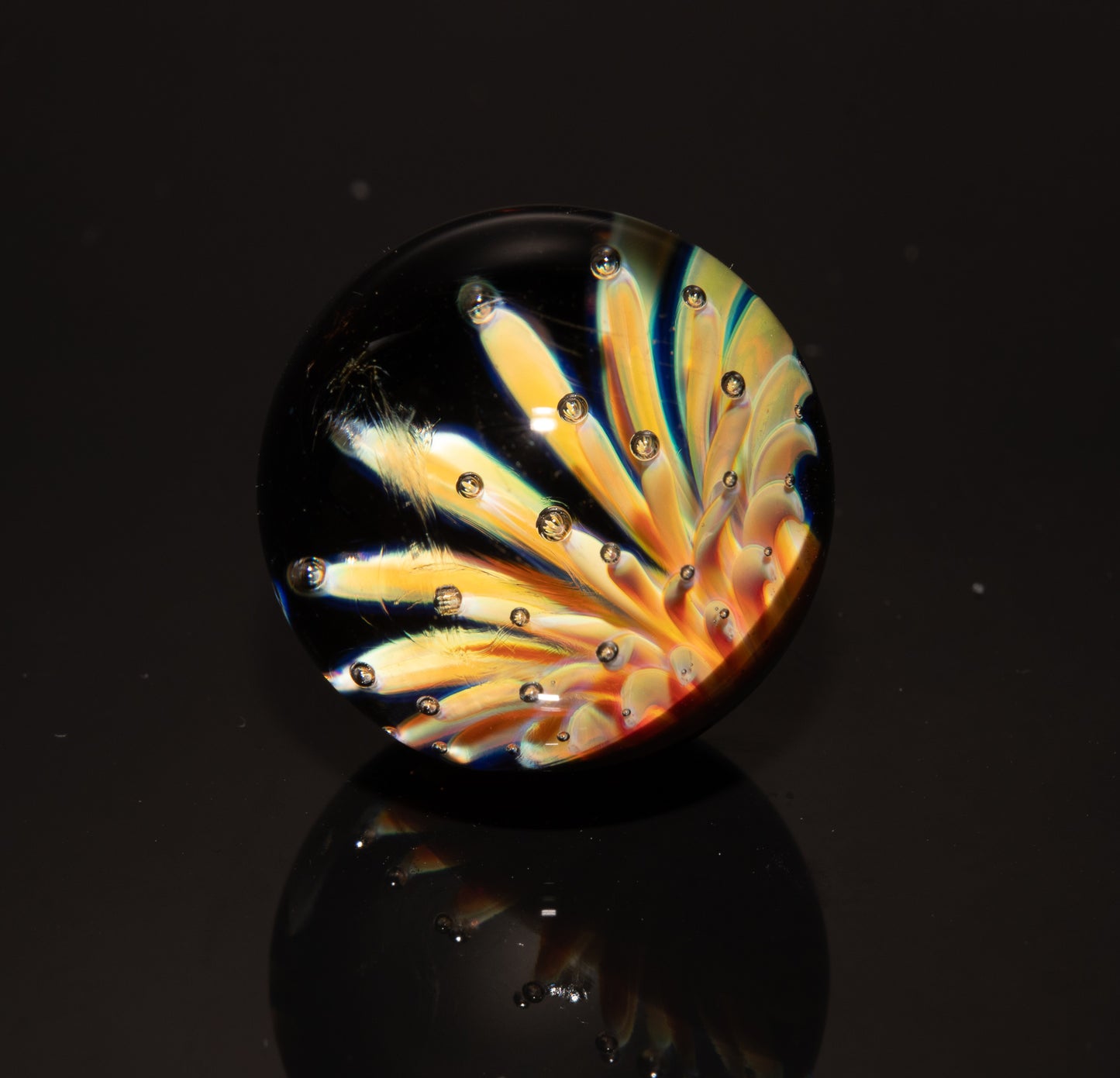 Air Trap Marble 22mm |  Glass Star Galaxy Nebula | Outer Space Art | Floral Dotted Universe Comet