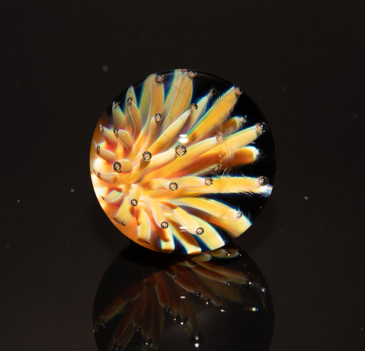 Air Trap Marble 22mm |  Glass Star Galaxy Nebula | Outer Space Art | Floral Dotted Universe Comet