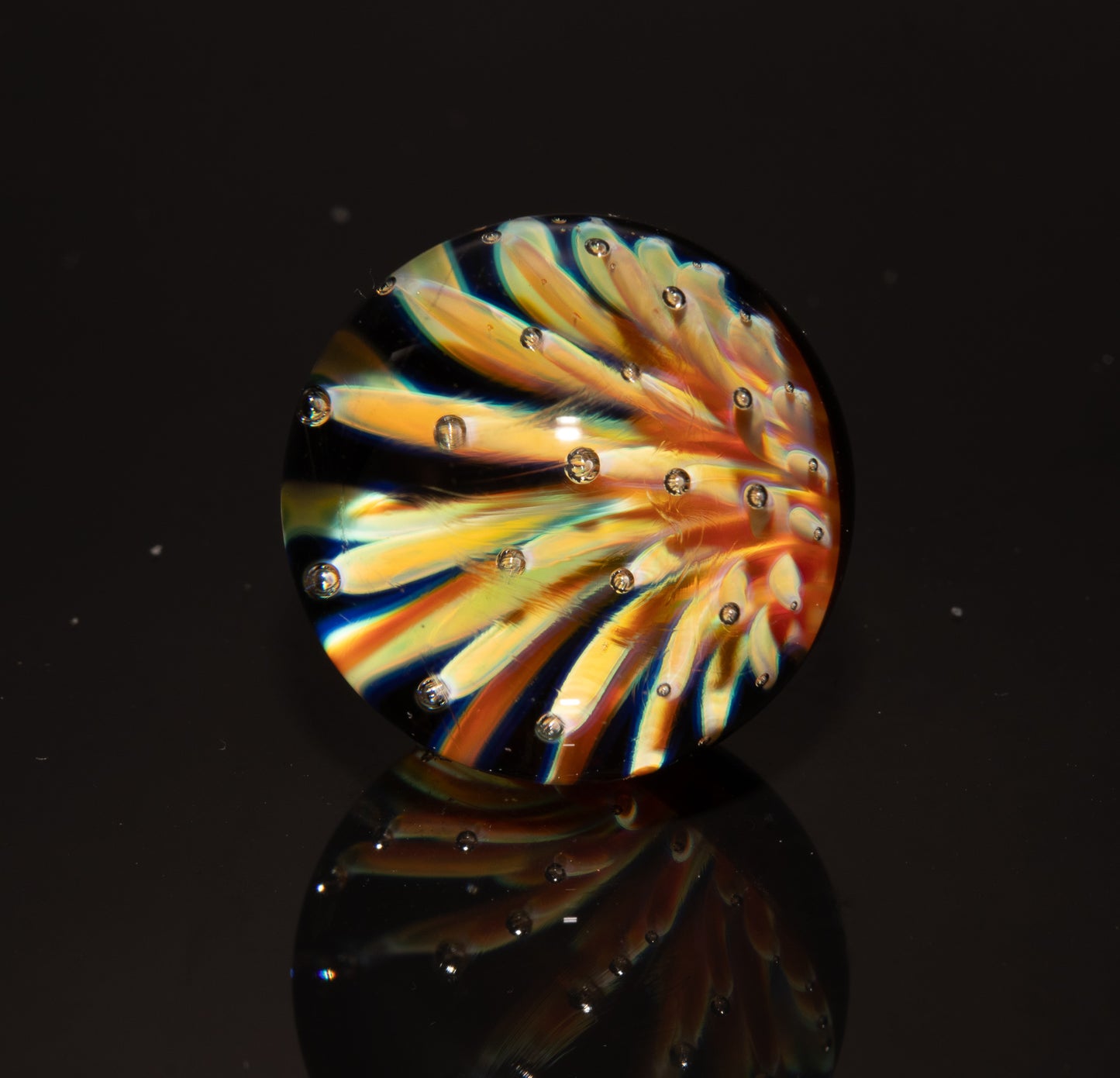 Air Trap Marble 22mm |  Glass Star Galaxy Nebula | Outer Space Art | Floral Dotted Universe Comet