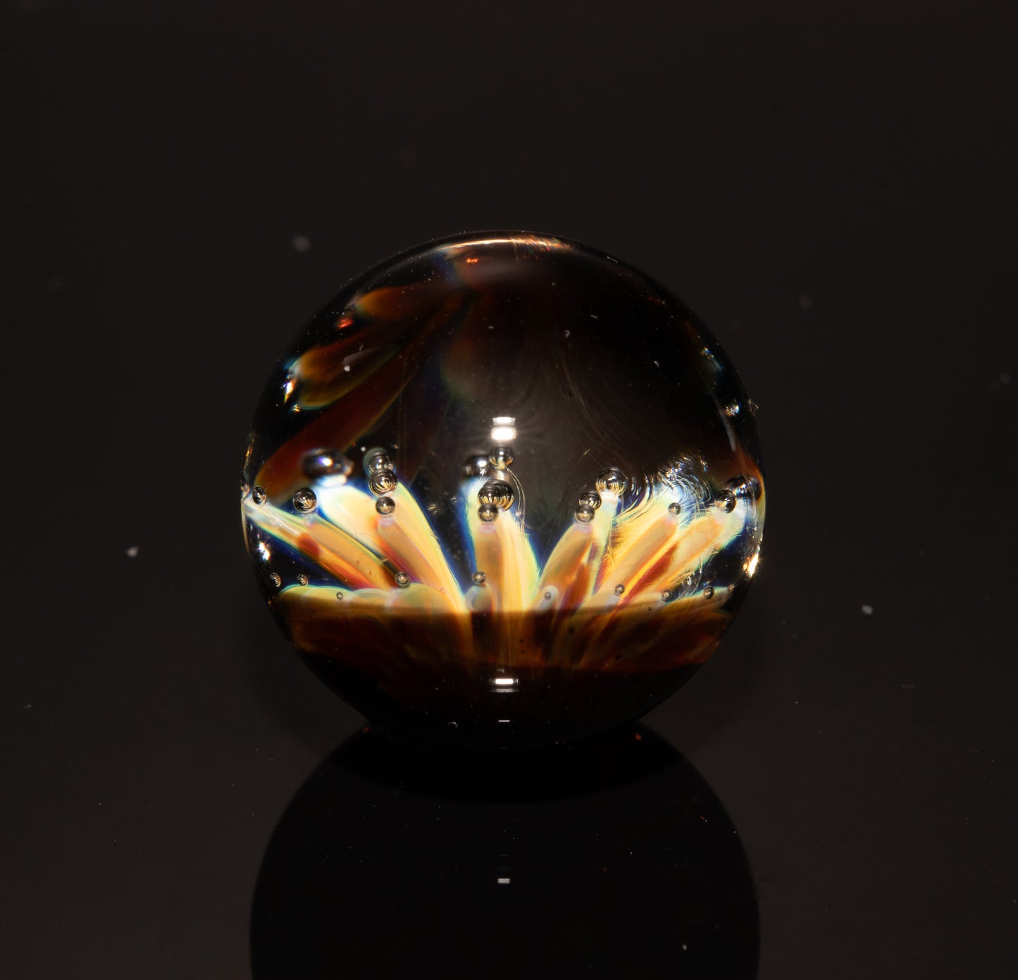 Air Trap Marble 22mm |  Glass Star Galaxy Nebula | Outer Space Art | Floral Dotted Universe Comet