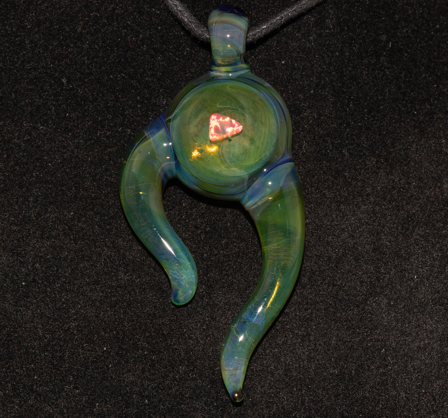 Handmade Opal Pendant | Encased White Opal Glass Necklace | Ethereal Borosilicate Jewelry | One of a Kind Glass Art