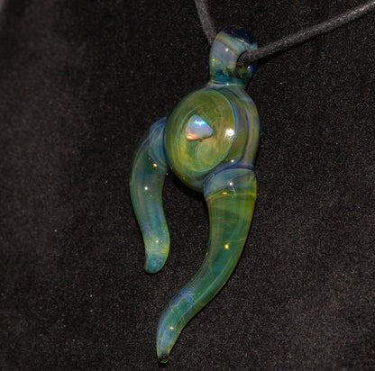Handmade Opal Pendant | Encased White Opal Glass Necklace | Ethereal Borosilicate Jewelry | One of a Kind Glass Art