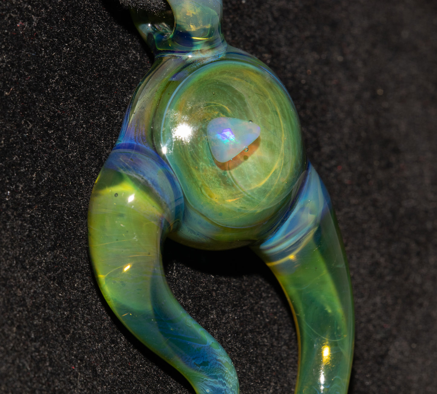 Handmade Opal Pendant | Encased White Opal Glass Necklace | Ethereal Borosilicate Jewelry | One of a Kind Glass Art