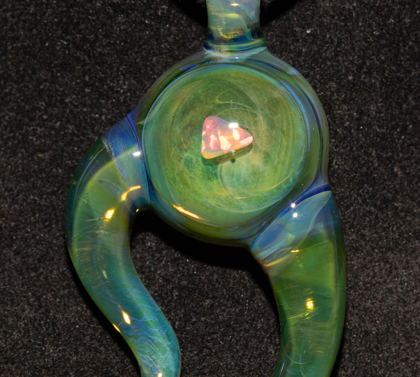 Handmade Opal Pendant | Encased White Opal Glass Necklace | Ethereal Borosilicate Jewelry | One of a Kind Glass Art