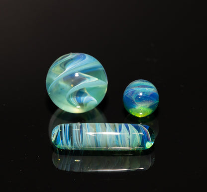 Coral Reef Display Marble Set | Four Piece Borosilicate Glass Art