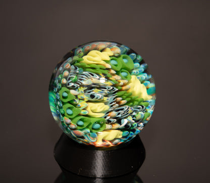 Borosilicate Ocean Marble Set | Four Piece Coral Reef Glass Art Collection