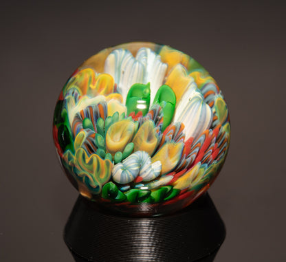 Coral Reef Art Marble Set | 4-Piece Glass Marble & Pillar Collection | Handblown