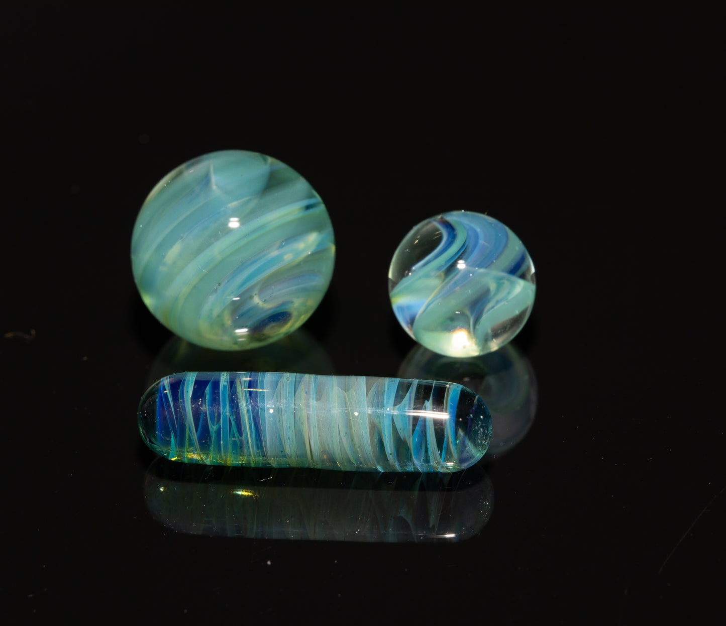 Ocean Current Glass Marble Set | Four Piece Handblown Borosilicate Art