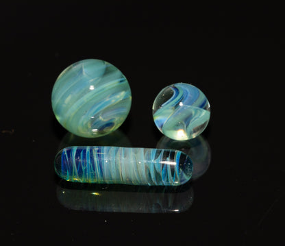 Ocean Current Glass Marble Set | Four Piece Handblown Borosilicate Art