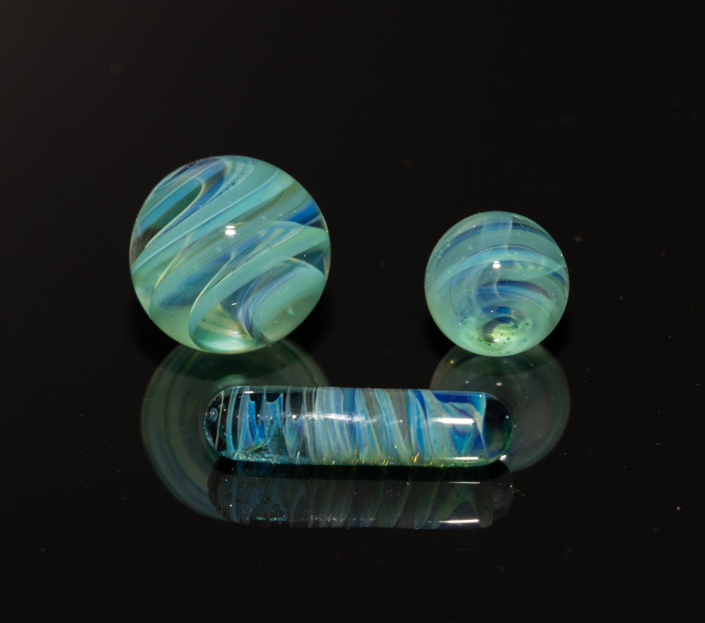 Undersea Inspired Glass Marble Set | 4-Piece Borosilicate Marble Collection