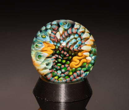Coral Reef Borosilicate Marble Set | 4-Piece Glass Marble & Pillar Art Collection