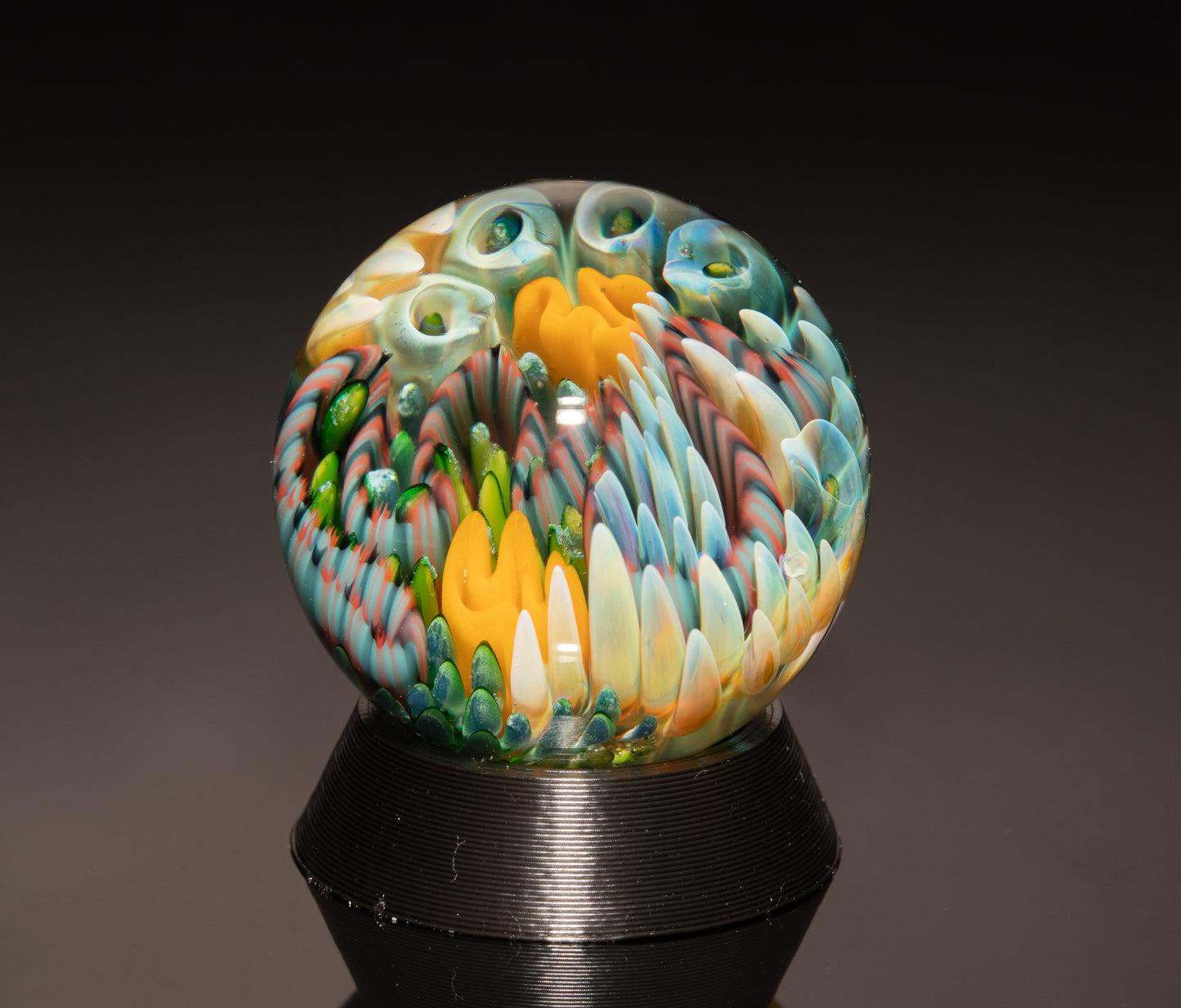 Coral Reef Borosilicate Marble Set | 4-Piece Glass Marble & Pillar Art Collection