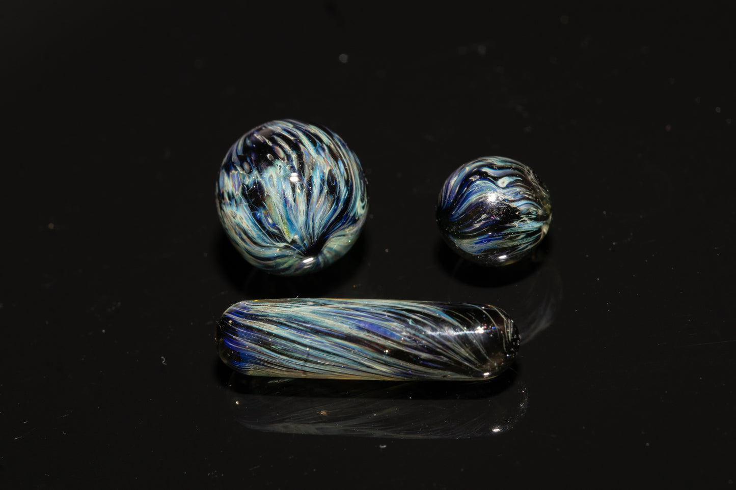 Ocean Floor Glass Marble Set | Four Piece Borosilicate Collection | Handblown Reef Art
