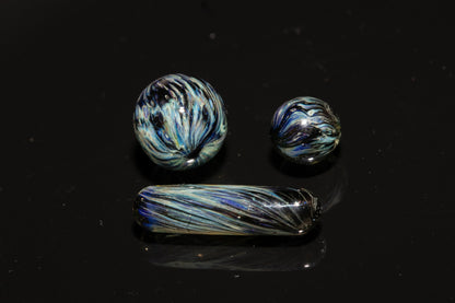 Ocean Floor Glass Marble Set | Four Piece Borosilicate Collection | Handblown Reef Art