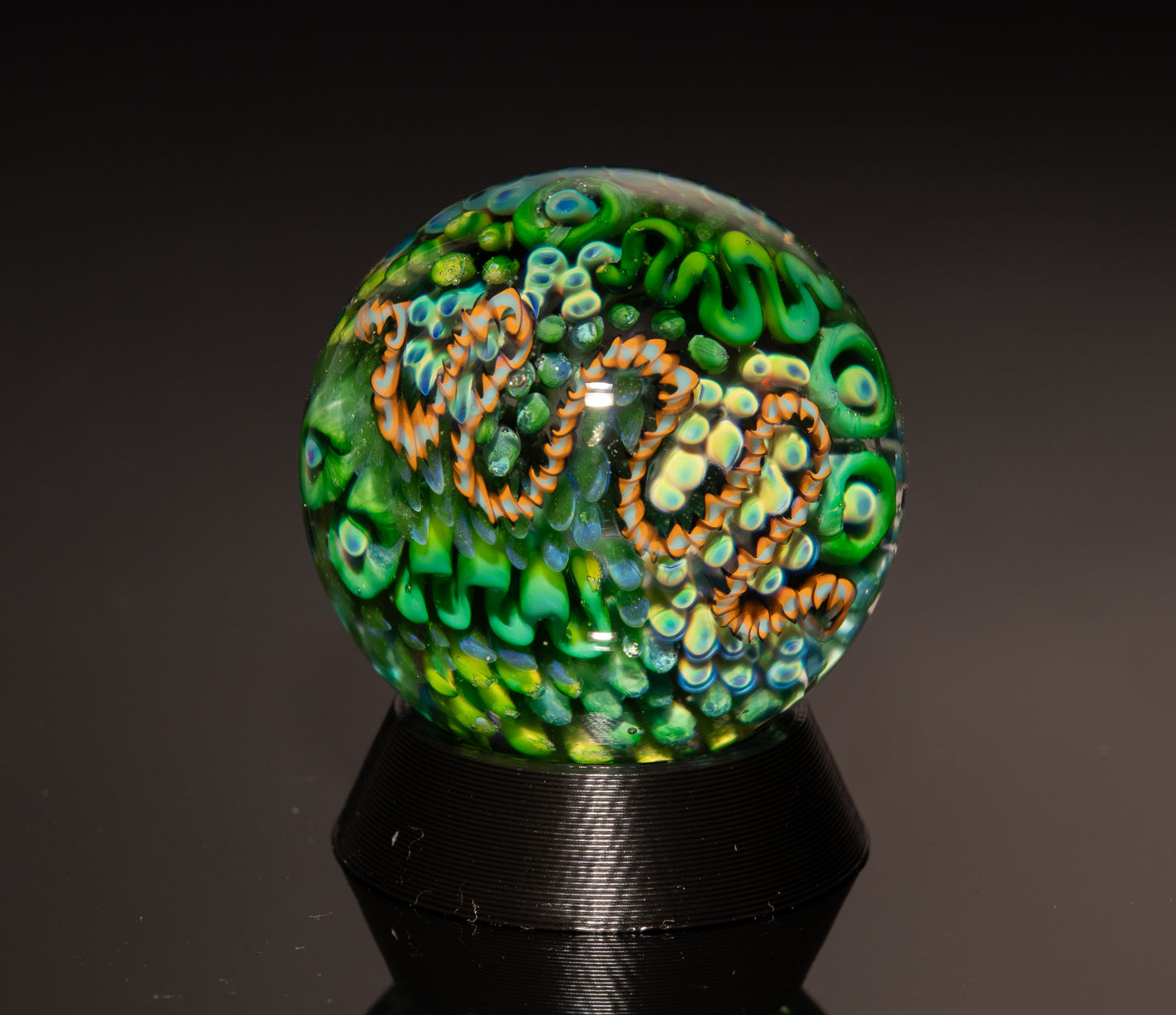 Coral Reef Glass Marble Set | 4-Piece Borosilicate Marble & Pillar Collection | Handblown Ocean Glass Art