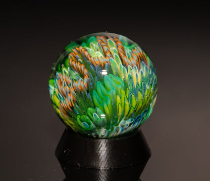 Coral Reef Glass Marble Set | 4-Piece Borosilicate Marble & Pillar Collection | Handblown Ocean Glass Art