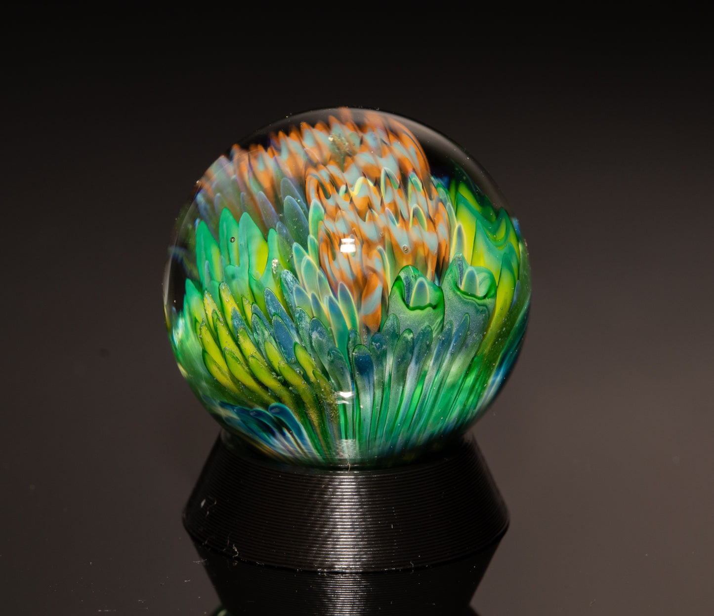 Coral Reef Glass Marble Set | 4-Piece Borosilicate Marble & Pillar Collection | Handblown Ocean Glass Art