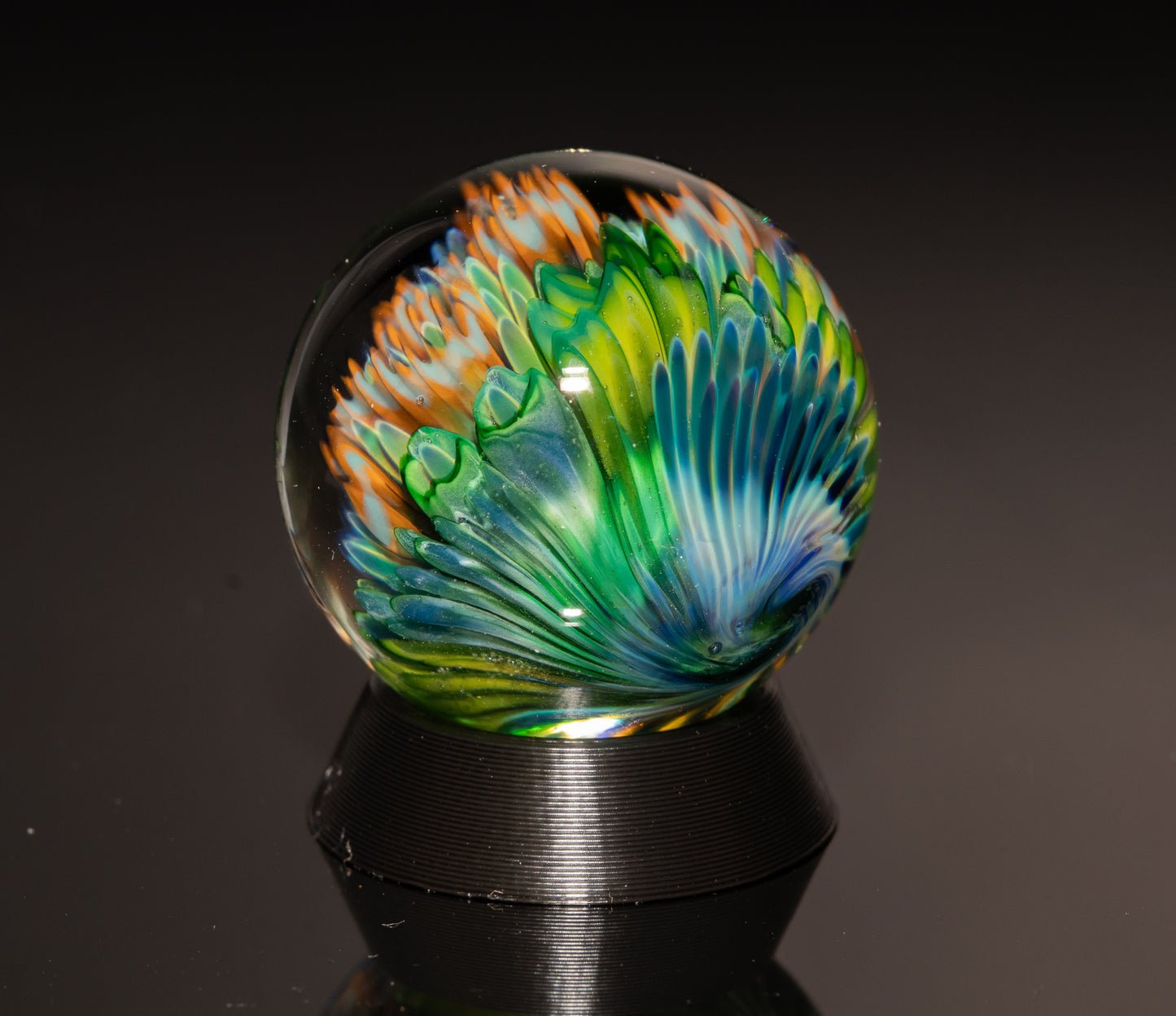 Coral Reef Glass Marble Set | 4-Piece Borosilicate Marble & Pillar Collection | Handblown Ocean Glass Art