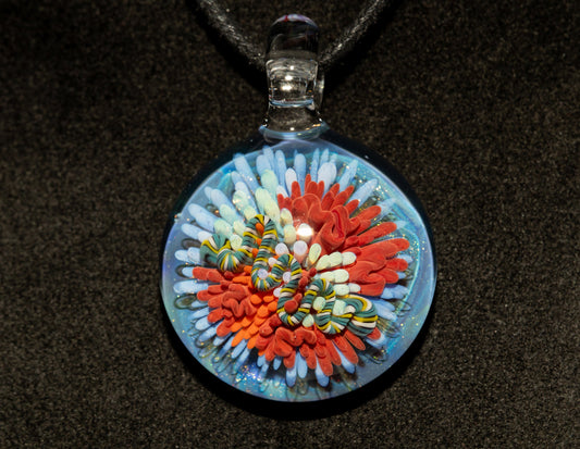 Coral Reef Glass Pendant Necklace | Handblown Borosilicate Ocean Jewelry | Beach & Sea Inspired Gift