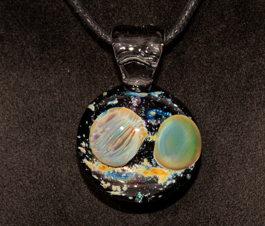 Celestial Galaxy Glass Pendant | Handmade Cosmic Jewelry | Space Lover Necklace | Comet Inspired Art | Artisan Gifts