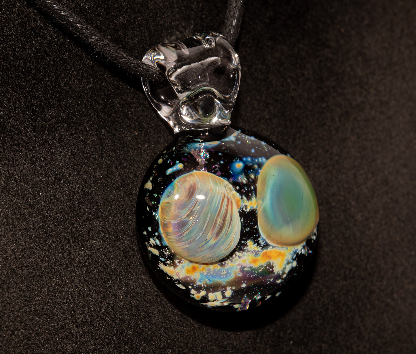 Celestial Galaxy Glass Pendant | Handmade Cosmic Jewelry | Space Lover Necklace | Comet Inspired Art | Artisan Gifts