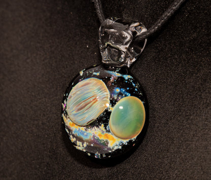 Celestial Galaxy Glass Pendant | Handmade Cosmic Jewelry | Space Lover Necklace | Comet Inspired Art | Artisan Gifts