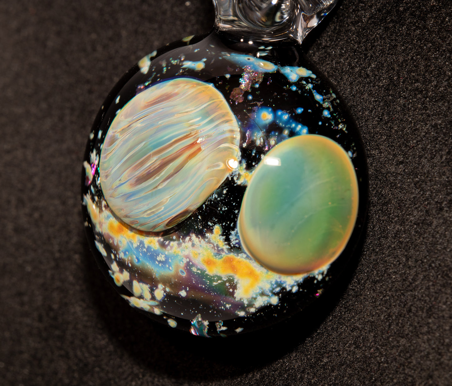 Celestial Galaxy Glass Pendant | Handmade Cosmic Jewelry | Space Lover Necklace | Comet Inspired Art | Artisan Gifts